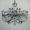 Mid-Century Metal & Crystal Chandelier, Italy, 1970s, Image 1