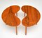 Vintage Walnut Kidney Side Tables, Set of 2, Image 7