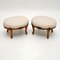 Antique French Carved Walnut Foot Stools, Set of 2 1