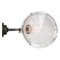 Vintage Industrial Gray Enamel & Clear Round Glass Wall Light 2