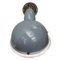 Vintage Industrial Gray Enamel & Clear Round Glass Wall Light 5
