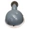 Vintage Industrial Gray Enamel & Clear Round Glass Wall Light, Image 5