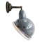 Vintage Industrial Gray Enamel & Clear Round Glass Wall Light, Image 4