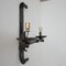 Mid-Century French Brutalist Iron Double Arm Wall Light 2