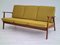 Wool & Teak Wood 3-Seater Sofa, 1960s, Denmark 16