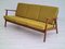 Wool & Teak Wood 3-Seater Sofa, 1960s, Denmark 2
