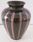 Vintage Model Number 1073 18 Glossy Glazed Ceramic Vase in Gray-Brown with Red Stripes, 1970s 1