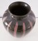 Vaso nr. 1073 vintage in ceramica smaltata lucida color grigio-marrone con strisce rosse, anni '70, Immagine 2