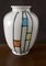 Vintage Bulbous Ceramic 307 20 Vase in Cream White Glaze Decorated with Multicolored Shapes, 1960s 1