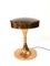 Mid-Century Copper Table Lamp with Amber Glass Top, 1970s 1