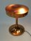 Lampada da tavolo Mid-Century in rame con ripiano in vetro ambrato, anni '70, Immagine 4