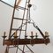 Large French Leather Adnet Style Chandelier, Image 1