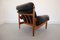 Danish Black Leather Lounge Chair with Ottoman, 1960s, Set of 2 6