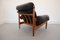 Danish Black Leather Lounge Chair with Ottoman, 1960s, Set of 2, Image 6