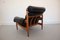 Fauteuil en Cuir Noir avec Ottomane, Danemark, 1960s, Set de 2 21