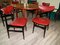 Scandinavian Red Dining Set, 1960s, Set of 6 8