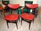 Skandinavisches Rotes Esszimmer Set, 1960er, 6er Set 1