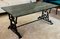 Black Lacquered Wrought Iron Coffee Table with Green Veined Marble Top 4