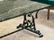 Black Lacquered Wrought Iron Coffee Table with Green Veined Marble Top 3