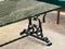 Black Lacquered Wrought Iron Coffee Table with Green Veined Marble Top, Image 3
