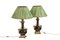 Sheet Metal and Gold Bronze Lamps, 1880s, Set of 2 1
