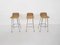 Rattan and Metal Barstools from Rohe Noordwolde, the Netherlands 1950s, Set of 3, Image 1