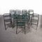 French Army Green Metal Folding Chairs, 1960s, Set of 12 3