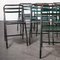 French Army Green Metal Folding Chairs, 1960s, Set of 12 5