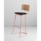 Boomerang Stool with Backrest & Copper Finishings by Cardeoli, Image 2