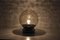 Kugelförmige Space-Age Lampe aus bernsteinfarbenem Glas 2