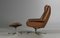 Vintage Danish Cognac Leather Lounge Chair & Stool by H. W. Klein 2