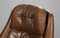 Poltrona e sgabello vintage in pelle color cognac di HW Klein, Immagine 4