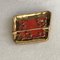 Rote Mittelmeer Coralium Rubrum und Emaille Brosche aus 18 Karat Gelbgold 7