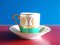 Servizio da caffè in ceramica bianca, verde e dorata di Gio Ponti per Richard Ginori, anni '60, Immagine 9