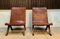 Spanish High-Back Leather Slipper Chairs by Pierre Lottier, 1950s, Set of 2 6