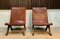 Spanish High-Back Leather Slipper Chairs by Pierre Lottier, 1950s, Set of 2, Image 6