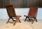 Spanish High-Back Leather Slipper Chairs by Pierre Lottier, 1950s, Set of 2 9