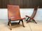 Spanish High-Back Leather Slipper Chairs by Pierre Lottier, 1950s, Set of 2, Image 3