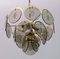 Mid-Century Modern Chandelier in Amber Glass and Brass from Vistosi, 1960s, Image 4