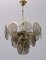 Mid-Century Modern Chandelier in Amber Glass and Brass from Vistosi, 1960s 3