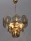 Mid-Century Modern Chandelier in Amber Glass and Brass from Vistosi, 1960s 2