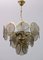 Mid-Century Modern Chandelier in Amber Glass and Brass from Vistosi, 1960s, Image 1