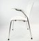 White Model 3207 Chair with Armrests by Arne Jacobsen and Fritz Hansen 9