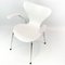 White Model 3207 Chair with Armrests by Arne Jacobsen and Fritz Hansen 2