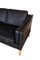 Black 2 Seater Leather Sofa with Oak Legs from Stouby Furniture 2