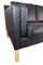 Black 2 Seater Leather Sofa with Oak Legs from Stouby Furniture 6