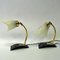 Scandinavian Glass and Brass Table & Wall Lamps, 1950s, Set of 2 5