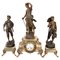 Antique 19th Century French Spelter and Onyx Clock Garniture, Set of 3 1