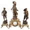 Antique 19th Century French Spelter and Onyx Clock Garniture, Set of 3, Image 1