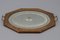 Octagonal Wood Serving Tray with Oval Etched Mirror Base 7